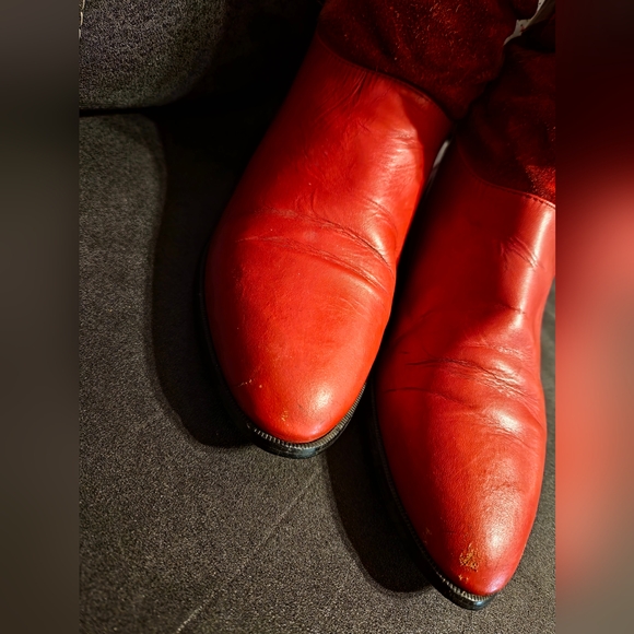 FLINGS RED Leather VINTAGE Western Boots sz8 - Picture 3 of 13